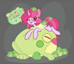 Size: 1134x981 | Tagged: safe, artist:purple-blep, imported from derpibooru, oc, oc:dawnfire, frog, unicorn, drawthread