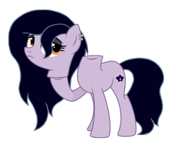 Size: 2592x2208 | Tagged: safe, artist:motownwarrior01, imported from derpibooru, oc, oc only, dullahan, earth pony, pony, detachable head, disembodied head, ear piercing, eyeshadow, female, frown, goth, headless, makeup, mare, modular, piercing, simple background, transparent background