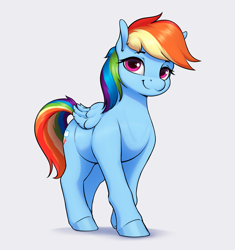 Size: 2151x2287 | Tagged: safe, artist:aquaticvibes, imported from derpibooru, rainbow dash, pegasus, pony, cute, dashabetes, female, looking at you, mare, simple background, smiling, solo