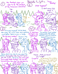 Size: 4779x6013 | Tagged: safe, artist:adorkabletwilightandfriends, imported from derpibooru, amethyst star, minuette, sparkler, twilight sparkle, oc, oc:patricia, oc:rodney, alicorn, goat, pony, unicorn, comic:adorkable twilight and friends, adorkable, adorkable twilight, comic, conversation, cute, dork, friendship, grass, moss, nostril flare, nostrils, sad, sitting, slice of life, sniffling, teary eyes, twilight sparkle (alicorn), upset, yard