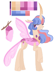 Size: 1280x1727 | Tagged: safe, artist:monochrome-sunsets, imported from derpibooru, oc, changepony, hybrid, female, interspecies offspring, offspring, parent:princess celestia, parent:thorax, parents:thoralestia, simple background, solo, transparent background