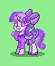 Size: 61x74 | Tagged: safe, artist:dematrix, imported from derpibooru, oc, oc only, oc:ayu purnama dewi, pony, unicorn, pony town, adorkable, bow, clothes, cute, dork, female, green background, hair bow, hairpin, horn, mare, ocbetes, pixel art, saddle, simple background, skirt, solo, tack, tail, tail bow, unicorn oc