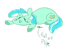 Size: 740x510 | Tagged: safe, artist:jimmyjamno1, imported from derpibooru, lyra heartstrings, pony, unicorn, female, full of pilk, lying down, mare, meme, pilk, prone, simple background, solo, white background