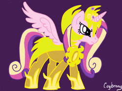 Size: 2592x1936 | Tagged: safe, artist:thebrokencog, imported from derpibooru, princess cadance, alicorn, pony, armor, simple background, solo