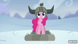Size: 640x360 | Tagged: safe, imported from derpibooru, screencap, pinkie pie, earth pony, pony, party pooped, season 5, ^^, animated, cute, diapinkes, eyes closed, female, gif, gifs.com, grin, mare, shrunken pupils, smiling, snow, solo