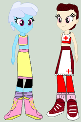 Size: 314x473 | Tagged: safe, artist:matthewjabeznazarioa, imported from derpibooru, bloo, nursery rhyme, equestria girls, crossover, equestria girls-ified, exeron fighters, martial arts kids, martial arts kids outfits