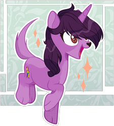 Size: 2678x2981 | Tagged: safe, artist:stormcloud-yt, imported from derpibooru, dog, dog pony, hybrid, original species, pony, base used, horn, open mouth, paws, simple background, smiling, transparent background