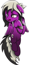 Size: 3530x7783 | Tagged: safe, artist:lincolnbrewsterfan, derpibooru exclusive, imported from derpibooru, oc, oc only, oc:sassy lost, pegasus, pony, fallout equestria, a royal problem, my little pony: the movie, trade ya, ear piercing, earring, female, flying, heterochromia, jewelry, lidded eyes, looking at you, looking down, movie accurate, open mouth, pegasus oc, piercing, purple eye, red eye, sad, scar, show moviefied, simple background, skull, solo, spread wings, tail, transparent background, two toned mane, two toned tail, wings