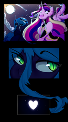 Size: 2160x3840 | Tagged: safe, artist:kisselmr, imported from derpibooru, princess cadance, queen chrysalis, alicorn, anthro, changeling, changeling queen, cadalis, female, infidelity, lesbian, shipping, wings