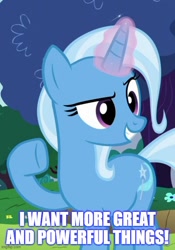Size: 500x715 | Tagged: safe, imported from derpibooru, trixie, no second prances, caption, cropped, image macro, text