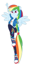 Size: 1900x4346 | Tagged: safe, artist:gmaplay, imported from derpibooru, rainbow dash, equestria girls, run to break free, spoiler:eqg series (season 2), female, grin, high res, ponied up, simple background, smiling, solo, spread wings, transparent background, wings