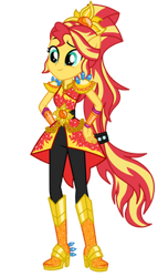Size: 200x350 | Tagged: safe, artist:amadondawn, imported from derpibooru, sunset shimmer, equestria girls, crystal guardian, female, hand on hip, simple background, smiling, solo, transparent background