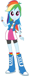 Size: 560x1427 | Tagged: safe, edit, edited screencap, editor:rupahrusyaidi, imported from derpibooru, screencap, rainbow dash, equestria girls, background removed, boots, clothes, shirt, shoes, simple background, skirt, socks, solo, transparent background