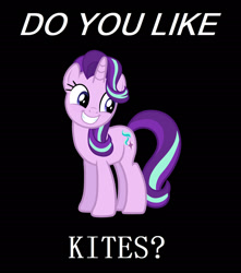 Size: 1280x1450 | Tagged: safe, artist:davidsfire, artist:twilyisbestpone, imported from derpibooru, starlight glimmer, pony, unicorn, black background, female, kite, mare, simple background, solo, that pony sure does love kites