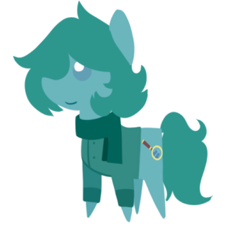 Size: 634x584 | Tagged: safe, artist:alandisc, imported from derpibooru, oc, oc only, oc:max crow, earth pony, pony, clothes, earth pony oc, hair over one eye, pointy ponies, scarf, simple background, smiling, solo, sweater, white background