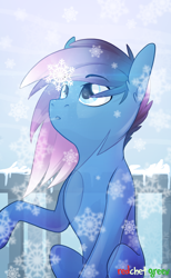 Size: 1500x2429 | Tagged: safe, artist:redchetgreen, imported from derpibooru, oc, oc only, earth pony, pony, slim, snow, snowfall, solo