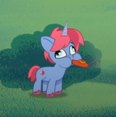Size: 233x234 | Tagged: safe, imported from derpibooru, screencap, pony, unicorn, spoiler:g5, spoiler:my little pony: tell your tale, spoiler:tyts01e03, colt, cropped, derp, foal, g5, kazoo, kazoo (g5), male, musical instrument, my little pony: tell your tale, sisters take flight