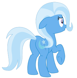 Size: 1510x1521 | Tagged: safe, artist:gmaplay, imported from derpibooru, trixie, pony, unicorn, butt, ears back, female, full body, hooves, mare, plot, raised hoof, rear view, simple background, solo, standing, tail, the great and powerful ass, transparent background, underhoof