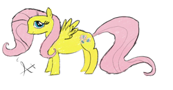 Size: 1600x840 | Tagged: safe, artist:aslatavi, imported from derpibooru, fluttershy, pegasus, digital art, signature, simple background, white background