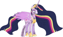 Size: 944x561 | Tagged: safe, artist:westrail642fan, imported from derpibooru, twilight sparkle, alicorn, rise and fall, the last problem, blind, corrupted, cracked, older, older twilight, princess twilight 2.0, simple background, solo, transparent background, twilight sparkle (alicorn)