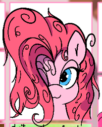 Size: 241x299 | Tagged: safe, pinkie pie, /pnk/, aggie.io, lowres, messy mane, one eye closed, solo