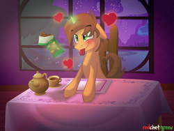 Size: 4000x3000 | Tagged: safe, artist:redchetgreen, imported from derpibooru, oc, pony, unicorn, chocolate, food, solo