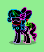 Size: 63x74 | Tagged: safe, artist:dematrix, imported from derpibooru, oc, oc:neo-marex089, cyborg, pony, robot, robot pony, unicorn, pony town, bow, female, futuristic, green background, hair bow, hairpin, mare, neon, pixel art, simple background, solo, tail, tail bow