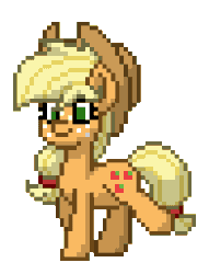 Size: 196x256 | Tagged: safe, artist:twilyisbestpone, derpibooru exclusive, imported from derpibooru, applejack, earth pony, pony, pony town, animated, cowboy hat, cute, female, freckles, gif, hat, jackabetes, mare, pixel art, simple background, smiling, solo, sprite, transparent background, trotting, trotting in place, walk cycle, walking