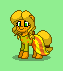 Size: 63x71 | Tagged: safe, artist:dematrix, imported from derpibooru, oc, oc:apple marrie, pony, pony town, clothes, dress, female, green background, mare, pixel art, simple background, solo