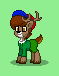 Size: 59x76 | Tagged: safe, artist:dematrix, imported from derpibooru, oc, oc:george zeedan, deer, deer pony, original species, pony, pony town, clothes, green background, hat, male, pixel art, simple background, solo