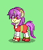 Size: 62x72 | Tagged: safe, artist:dematrix, imported from derpibooru, pony, unicorn, pony town, athena asamiya, clothes, female, green background, king of fighters, mare, pixel art, ponified, simple background, solo
