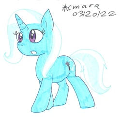 Size: 915x883 | Tagged: safe, artist:cmara, imported from derpibooru, trixie, pony, unicorn, female, mare, simple background, solo, traditional art