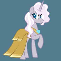 Size: 2048x2048 | Tagged: safe, artist:chelseawest, imported from derpibooru, oc, oc:astra, unicorn, bridesmaid, bridesmaid dress, clothes, dress, offspring, parent:star swirl the bearded, petalverse