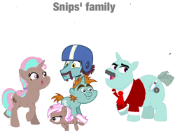 Size: 2048x1536 | Tagged: artist needed, safe, edit, imported from derpibooru, brown sugar, kingpin, peanut pastry, snips, snips' dad, unicorn, base used, colt, elderly, family, female, filly, foal, grandfather and grandchild, male, mother and child, mother and son, simple background, white background