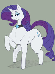 Size: 953x1280 | Tagged: safe, artist:imric1251, imported from derpibooru, rarity, pony, unicorn, collar, female, gray background, looking at you, mare, simple background, solo