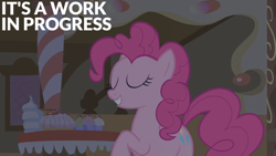 Size: 1920x1080 | Tagged: safe, edit, edited screencap, editor:quoterific, imported from derpibooru, screencap, pinkie pie, earth pony, pony, bridle gossip, season 1, eyes closed, female, mare, smiling, solo, sugarcube corner, text