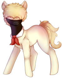 Size: 2389x3000 | Tagged: safe, artist:highrolleryt, imported from derpibooru, oc, oc only, earth pony, pony, earth pony oc, face mask, hair over eyes, mask, simple background, solo, transparent background