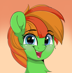 Size: 2547x2568 | Tagged: safe, artist:joaothejohn, imported from derpibooru, oc, oc only, earth pony, pony, bust, cute, gradient background, looking at you, open mouth, portrait, smiling, solo