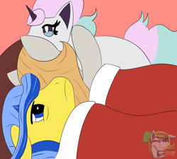 Size: 1334x1200 | Tagged: safe, artist:gray star, derpibooru exclusive, imported from derpibooru, oc, oc:gray star, oc:shining valor, earth pony, galarian ponyta, ponyta, ah yes me my girlfriend and her x, bed, couple, female, male, mare, meme, plushie, pokémon, stallion