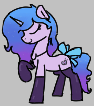 Size: 94x106 | Tagged: safe, artist:alexi148, imported from derpibooru, izzy moonbow, pony, unicorn, aggie.io, boots, bow, centaurworld, clothes, eyes closed, g5, kimiko glenn, lowres, picture for breezies' breezies, shoes, socks, solo, thigh highs, voice actor joke