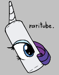 Size: 119x149 | Tagged: safe, artist:alexi148, imported from derpibooru, rarity, unicorn, aggie.io, eye, female, objectification, solo, tube