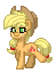 Size: 196x256 | Tagged: safe, imported from derpibooru, applejack, earth pony, pony, pony town, animated, blinking, g4, pixel art, simple background, solo, transparent background, trotting, walk cycle, walking