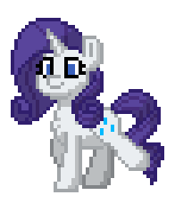Size: 196x228 | Tagged: safe, imported from derpibooru, rarity, pony, unicorn, pony town, animated, blinking, g4, pixel art, simple background, solo, transparent background, trotting, walk cycle, walking