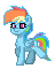 Size: 192x240 | Tagged: safe, imported from derpibooru, rainbow dash, pegasus, pony, pony town, animated, blinking, g4, pixel art, simple background, solo, transparent background, trotting, walk cycle, walking