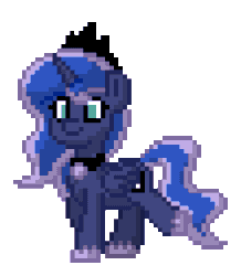 Size: 220x252 | Tagged: safe, imported from derpibooru, princess luna, alicorn, pony, pony town, animated, blinking, g4, pixel art, simple background, solo, transparent background, trotting, walk cycle, walking