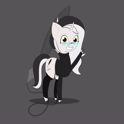 Size: 3000x3000 | Tagged: safe, artist:bestponies, imported from derpibooru, oc, oc only, oc:diamond horseshoe, pony, unicorn, spoiler:g5, spoiler:my little pony: tell your tale, clothes, cutie mark background, female, g5, glasses, mare, my little pony: tell your tale, smiling, socks, solo, sweater