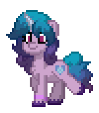 Size: 200x228 | Tagged: safe, imported from derpibooru, izzy moonbow, pony, unicorn, pony town, animated, g5, pixel art, simple background, solo, transparent background, walking