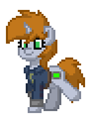 Size: 184x240 | Tagged: safe, imported from derpibooru, oc, oc only, oc:littlepip, pony, unicorn, fallout equestria, pony town, animated, pixel art, simple background, solo, transparent background, walking