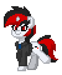Size: 200x240 | Tagged: safe, imported from derpibooru, oc, oc only, oc:blackjack, pony, unicorn, fallout equestria, fallout equestria: project horizons, pony town, animated, clothes, horn, simple background, small horn, solo, transparent background, walking