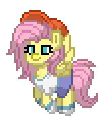 Size: 204x248 | Tagged: safe, imported from derpibooru, fluttershy, pegasus, pony, pony town, 90s grunge fluttershy, animated, flying, g4, pixel art, simple background, solo, transparent background